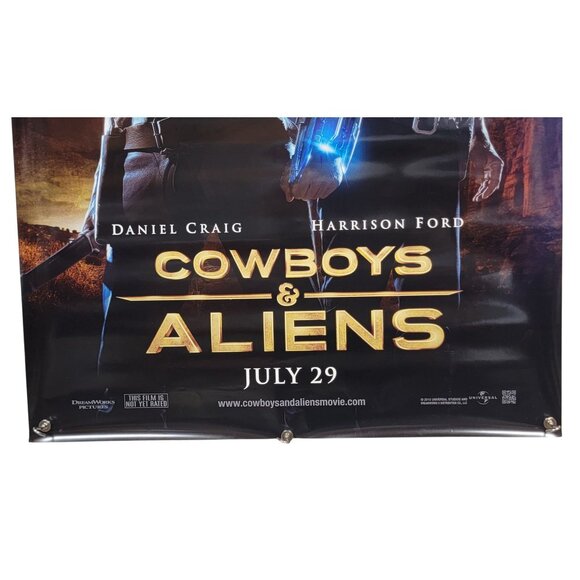 Cowboys & Aliens Movie Poster Original 2 Sided 27x40 Daniel Craig Harrison Ford - Picture 5 of 9